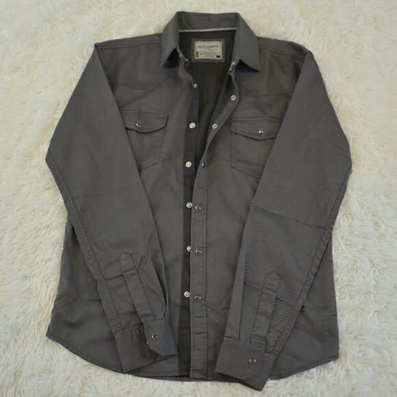 Outlander By Craft & Flow Men's/Teen Black Snap Down Long Sleeve Collar Shirt S - Picture 1 of 4